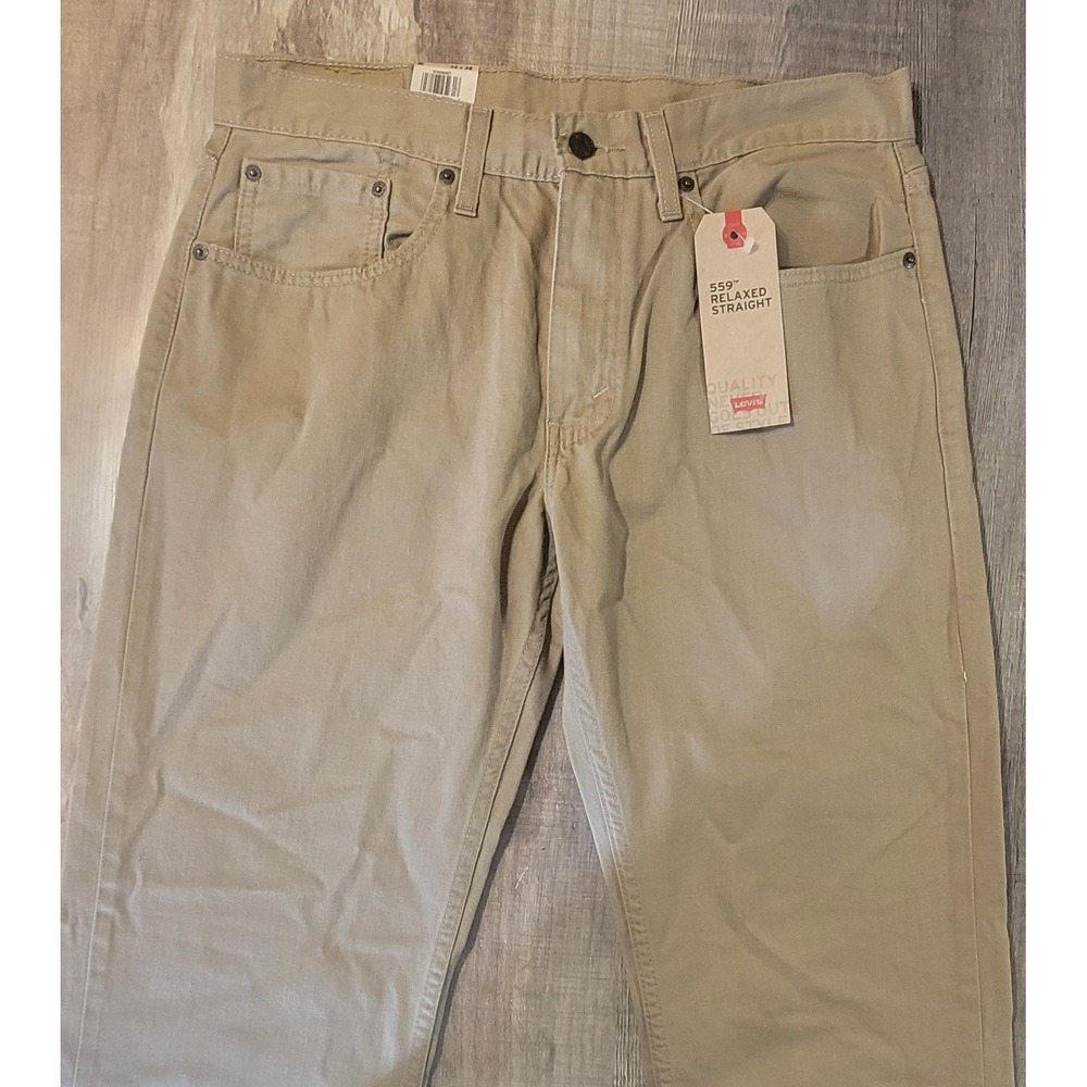 Levis 559‎ Relaxed Straight Jeans Mens 32x38 Tan Khaki 01559-0057 NWT